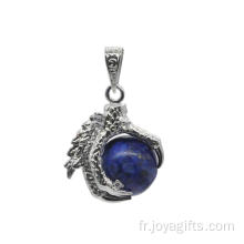 La Chine fournisseur bijoux Lapis Lazuli sphère Dragon Ball griffe pendentif